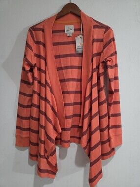 New Field & Stream Open Front Long Sleeve Draped Cardigan Sweater Size Small